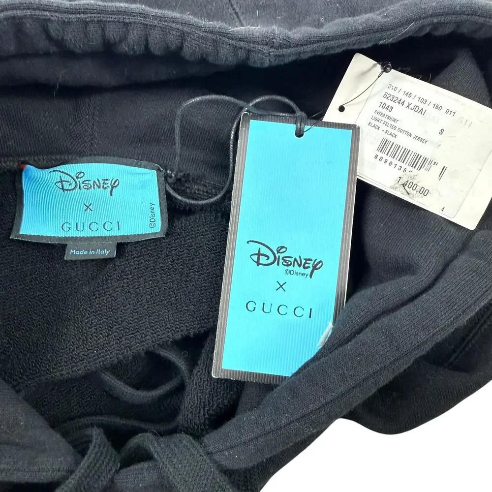 New Gucci x Disney Donald Duck Oversized Hoodie Sweatshirt Black Size S